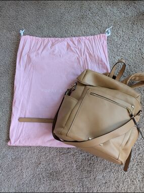 Poppy & Peonies Commuter Backpack camel